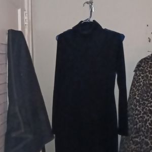 Black turtle neck Midi Dress